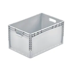 Lightline storage box, 600x400x320 mm, closed sides, open tab