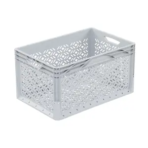 Lightline storage box, 600x400x320 mm, perforated sides, open tab