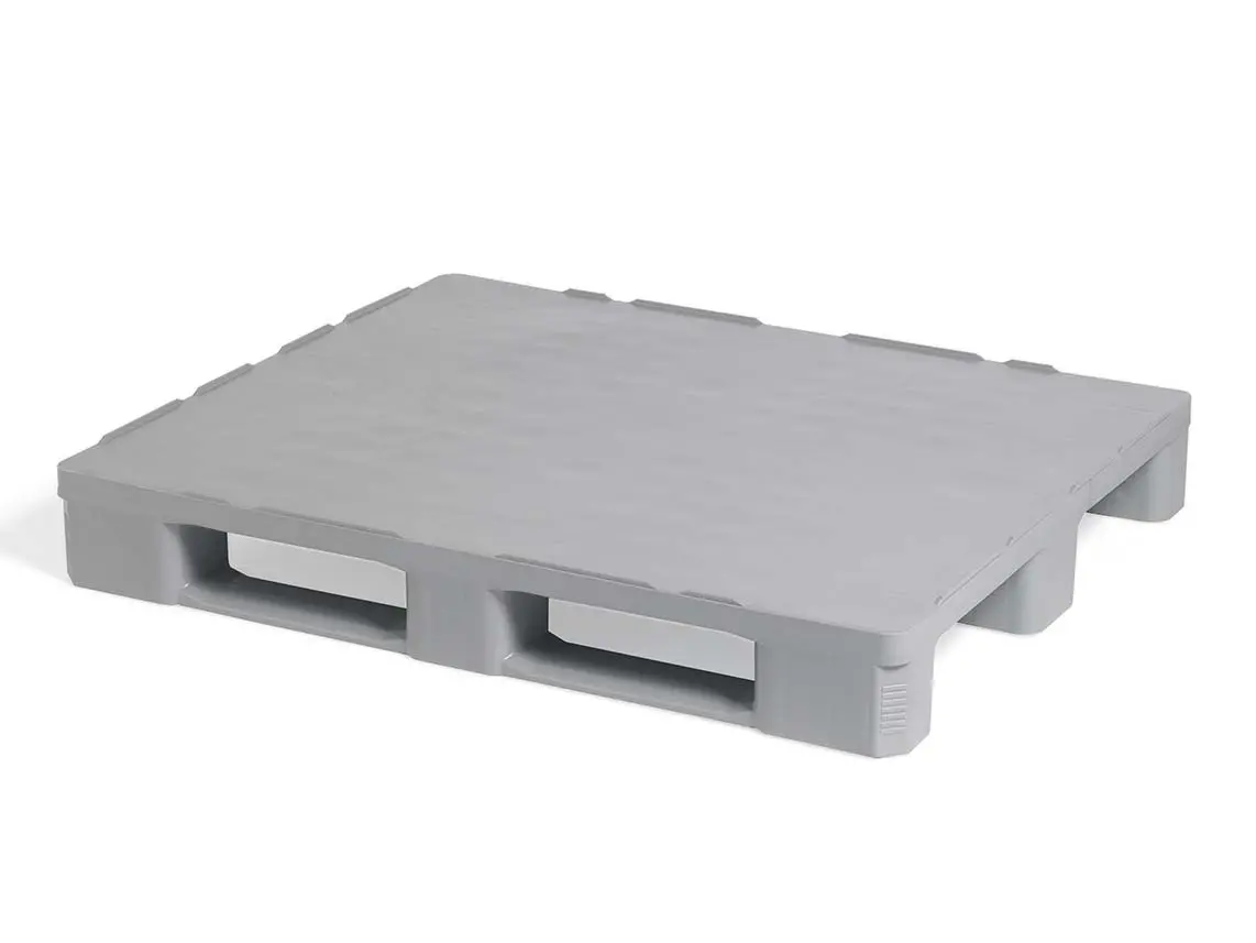 Hygiene pallet, 1200x1000x160 mm, 3 sliding feet, with rim