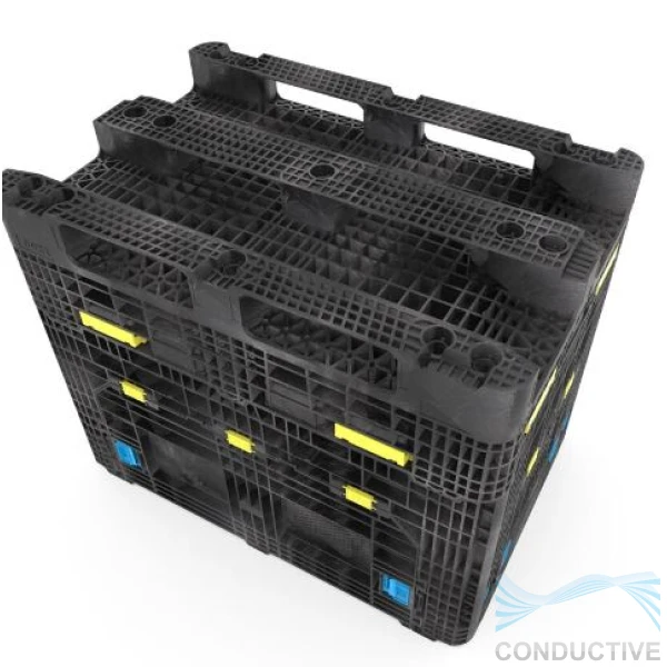 Gitterpak® 1200x800x960/354 mm összecsukható, merevfalú konténer 3 csúszótalppal - Image 3