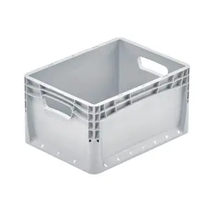 Lightline storage crate, 400x300x220 mm, closed sides, closed ears