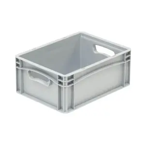 Basicline storage box, 400x300x170 mm, closed sides, open tab