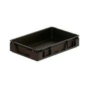Silverline ESD tárolóláda, 600x400x120 mm, zárt oldalak, zárt fül