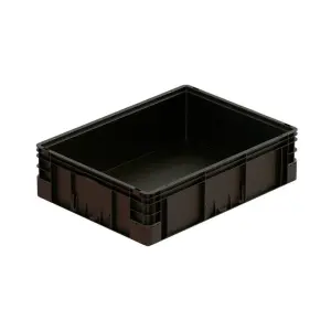 Silverline ESD storage box, 800x600x220 mm, closed sides, closed ears
