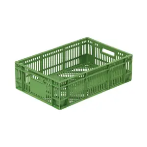Chick storage box 600x400x180 mm, perforated bottom and sides, green