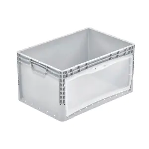 Lightline transparent storage chest, 600x400x320 mm, with 1 door on long side