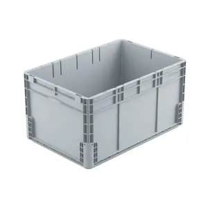 Contecline storage crate, 600x400x320 mm, closed bottom and sides, closed tongue, mimiload bottom design