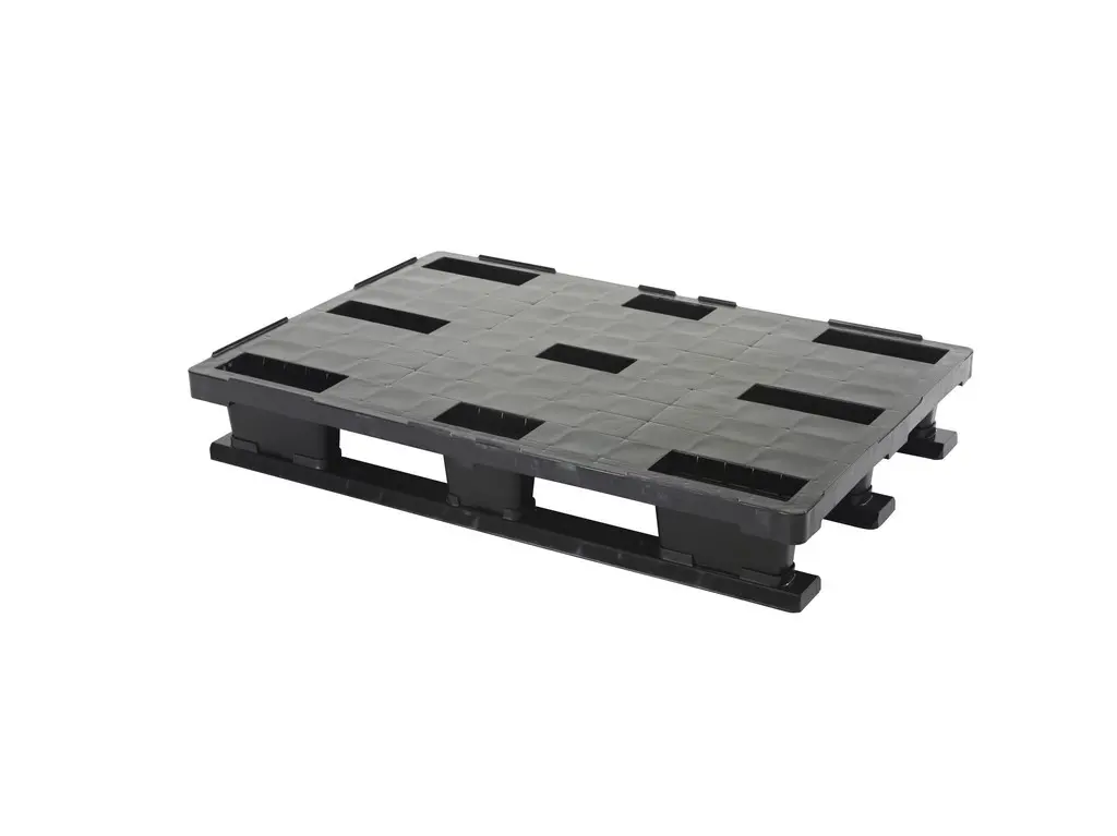 Light ESD pallet, 1200x800x155 mm, 3 sliding feet, without edge