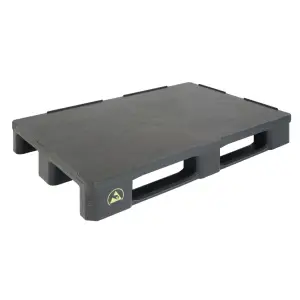Higiéniai ESD raklap, 1200x800x160 mm, 3 csúszótalpas, peremmel
