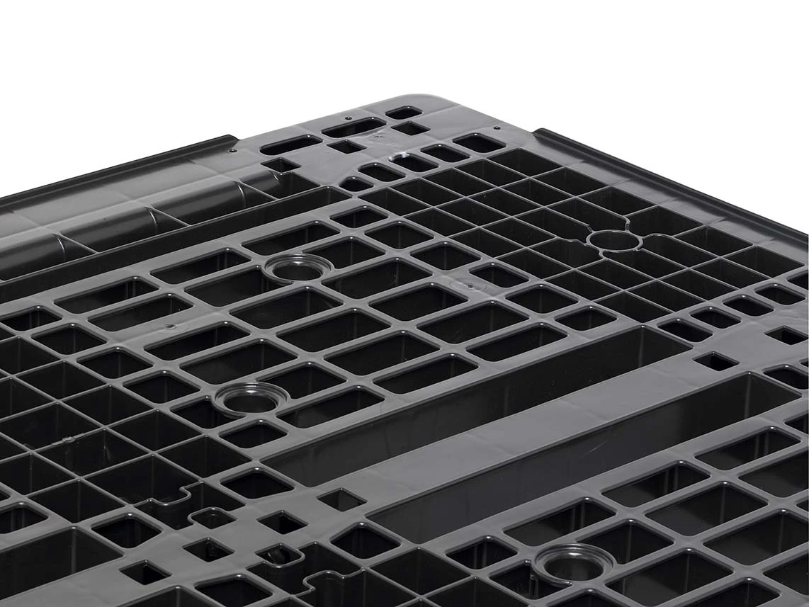 Medium ESD pallet, 1200x1000x150 mm, 5 sliding feet, with flange, reinforced with steel bars - Image 2