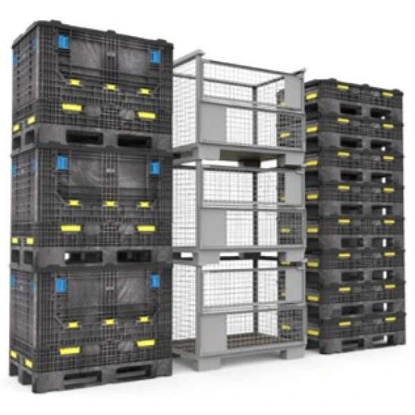 Gitterpak® 1200x800x960/354 mm összecsukható, merevfalú konténer 3 csúszótalppal - Image 4