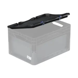 Basicline/Lightline "Blue Angel" hinged box top with lock, 400x300 mm, black