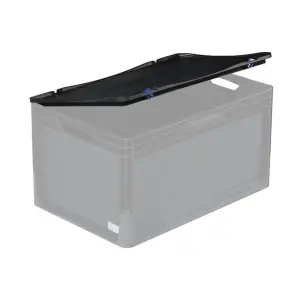 Basicline/Lightline "Blue Angel" hinged box top with lock, 600x400 mm, black