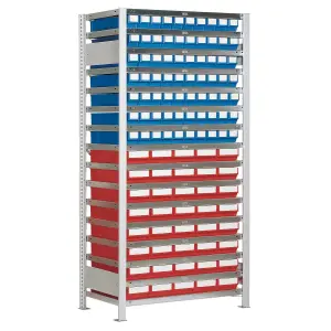 Shelf rack rack Lagerbox for small parts storage box, 1000x400x2000 mm, grey
