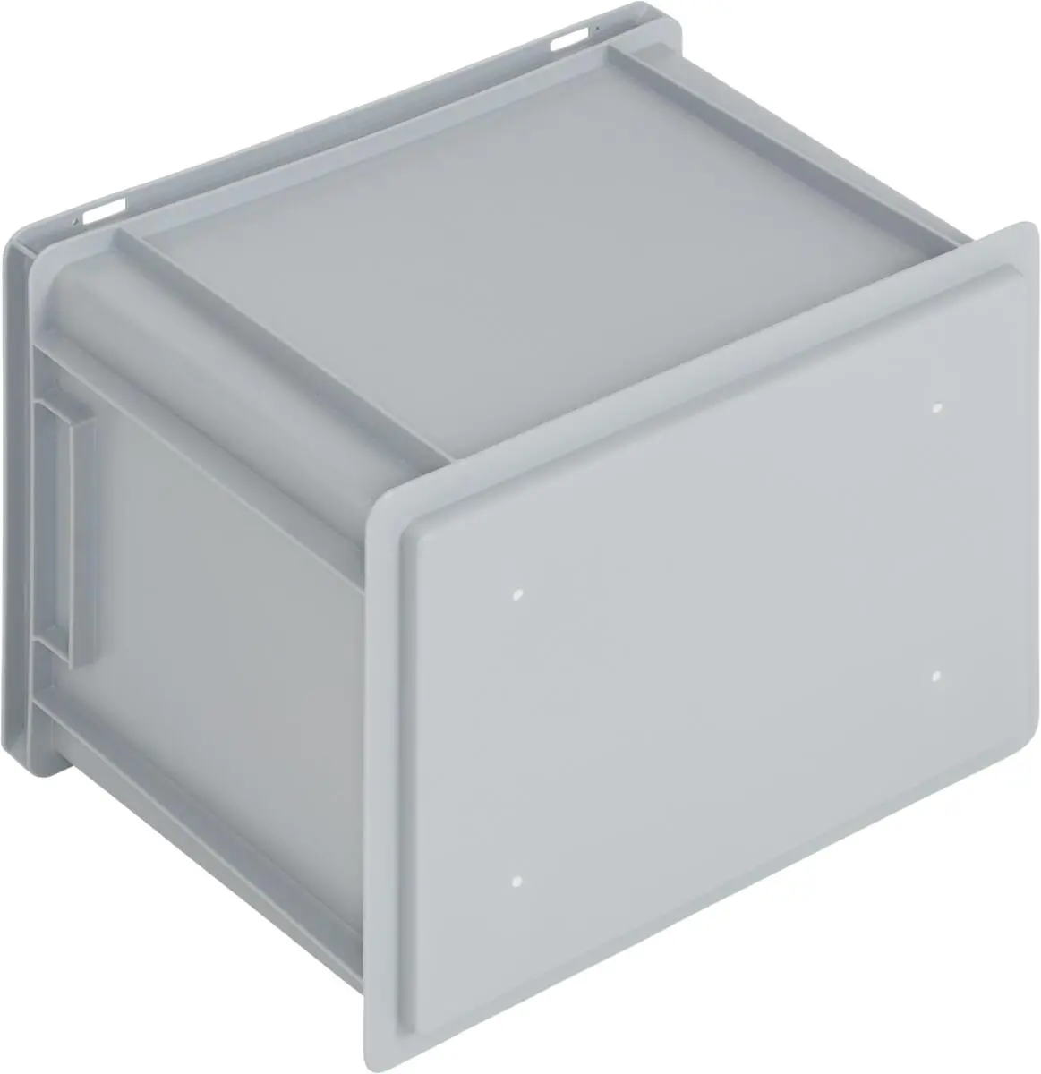 Newbox storage box, 400x300x320 mm, closed tab, grey - Image 2
