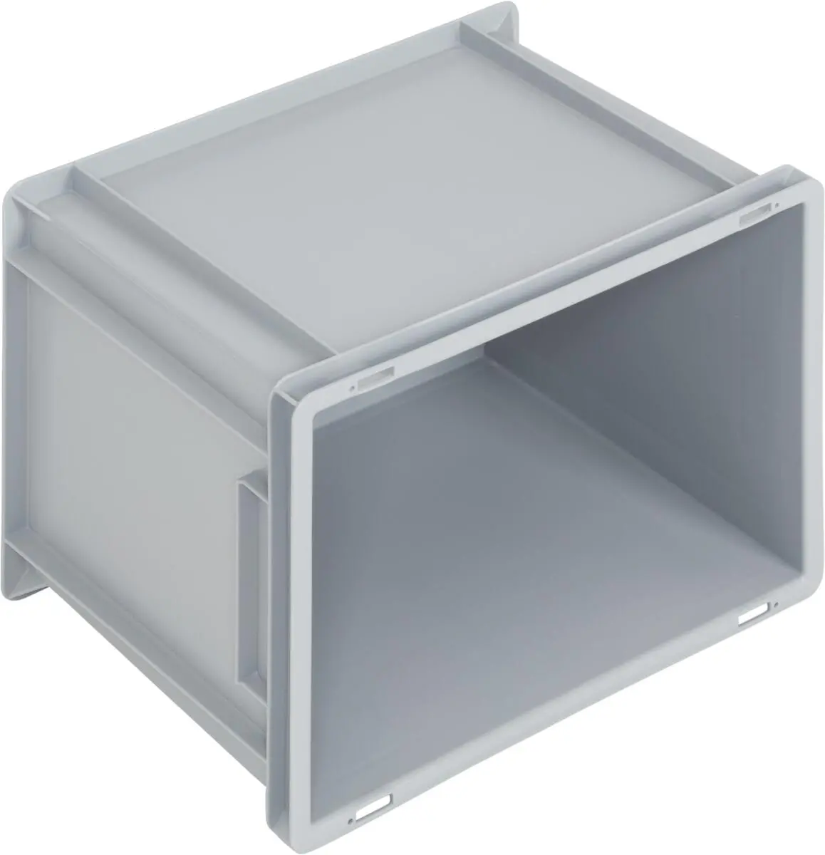 Newbox storage box, 400x300x320 mm, closed tab, grey - Image 3