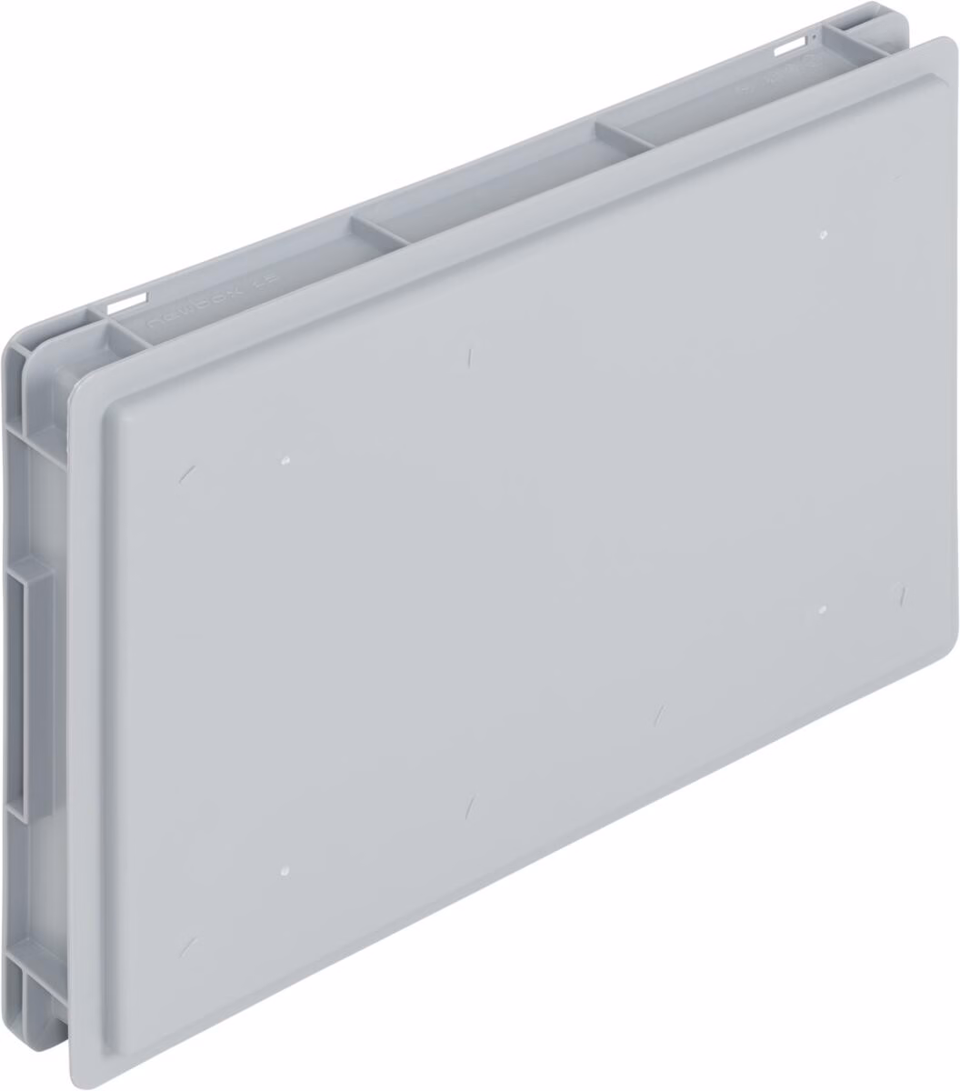 Newbox storage box, 600x400x75 mm, closed tab, grey - Image 2