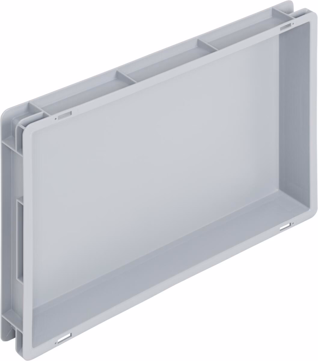 Newbox storage box, 600x400x75 mm, closed tab, grey - Image 3