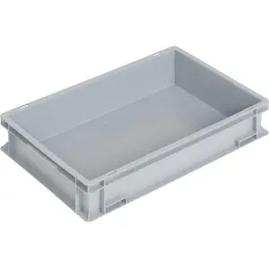 Newbox tárolóláda, 600x400x120 mm, zárt fül, szürke