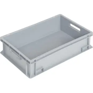 Newbox tárolóláda, 600x400x150 mm, nyitott fül, szürke