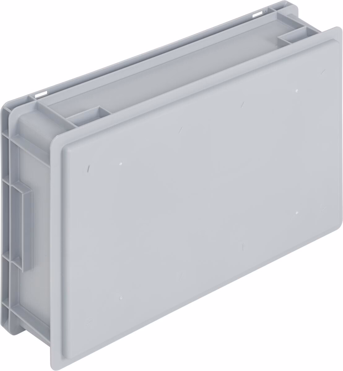 Newbox storage box, 600x400x150 mm, closed tab, grey - Image 2