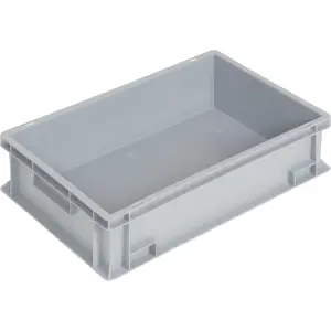 Newbox tárolóláda, 600x400x150 mm, zárt fül, szürke