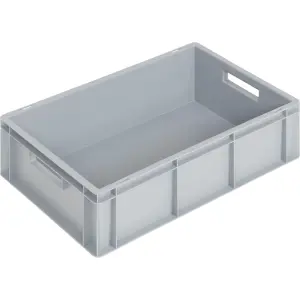 Newbox tárolóláda, 600x400x170 mm, nyitott fül, szürke