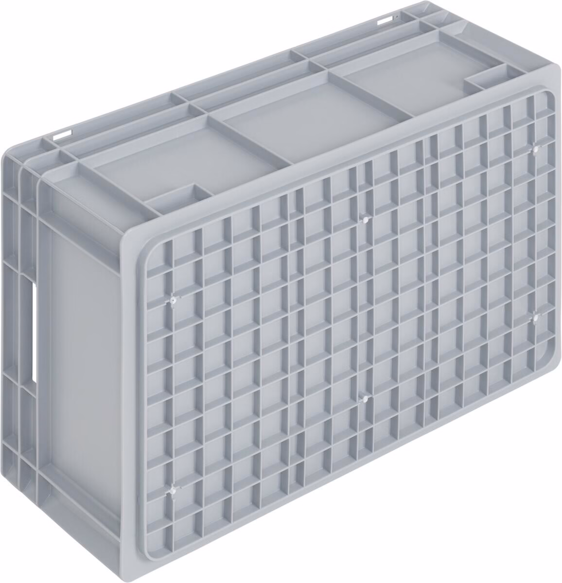 Newbox storage box, 600x400x232 mm, open top, reinforced bottom, grey - Image 2