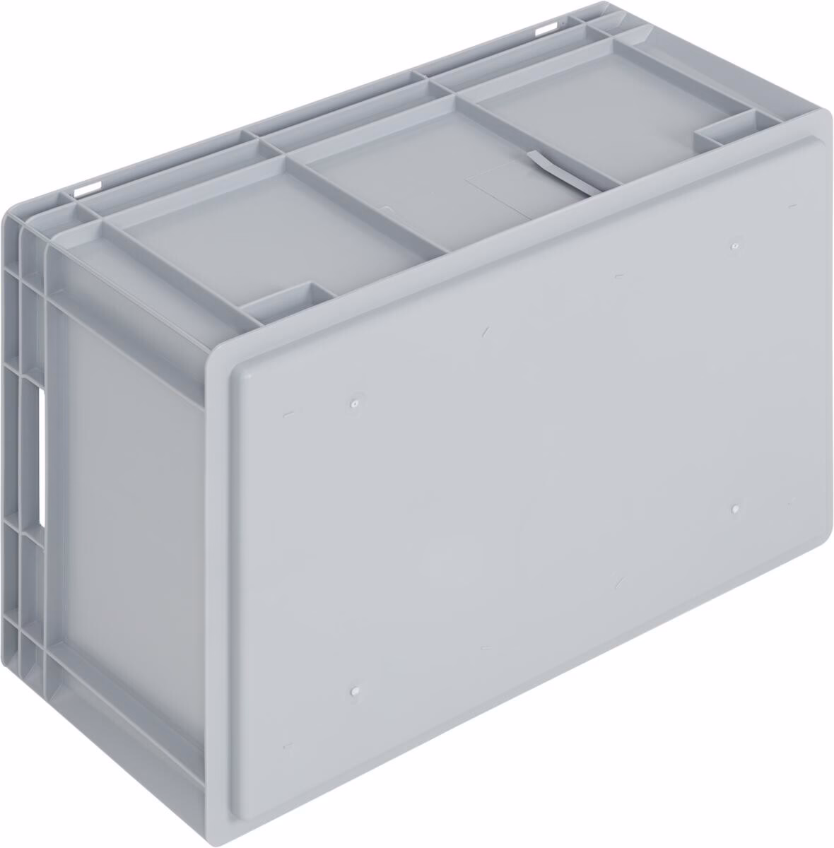 Newbox storage box, 600x400x280 mm, open handgrips, grey - Image 2