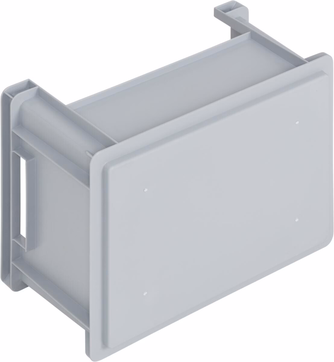 Newbox storage box, 400x300x220 mm, open top, with slot on long side, grey - Image 2