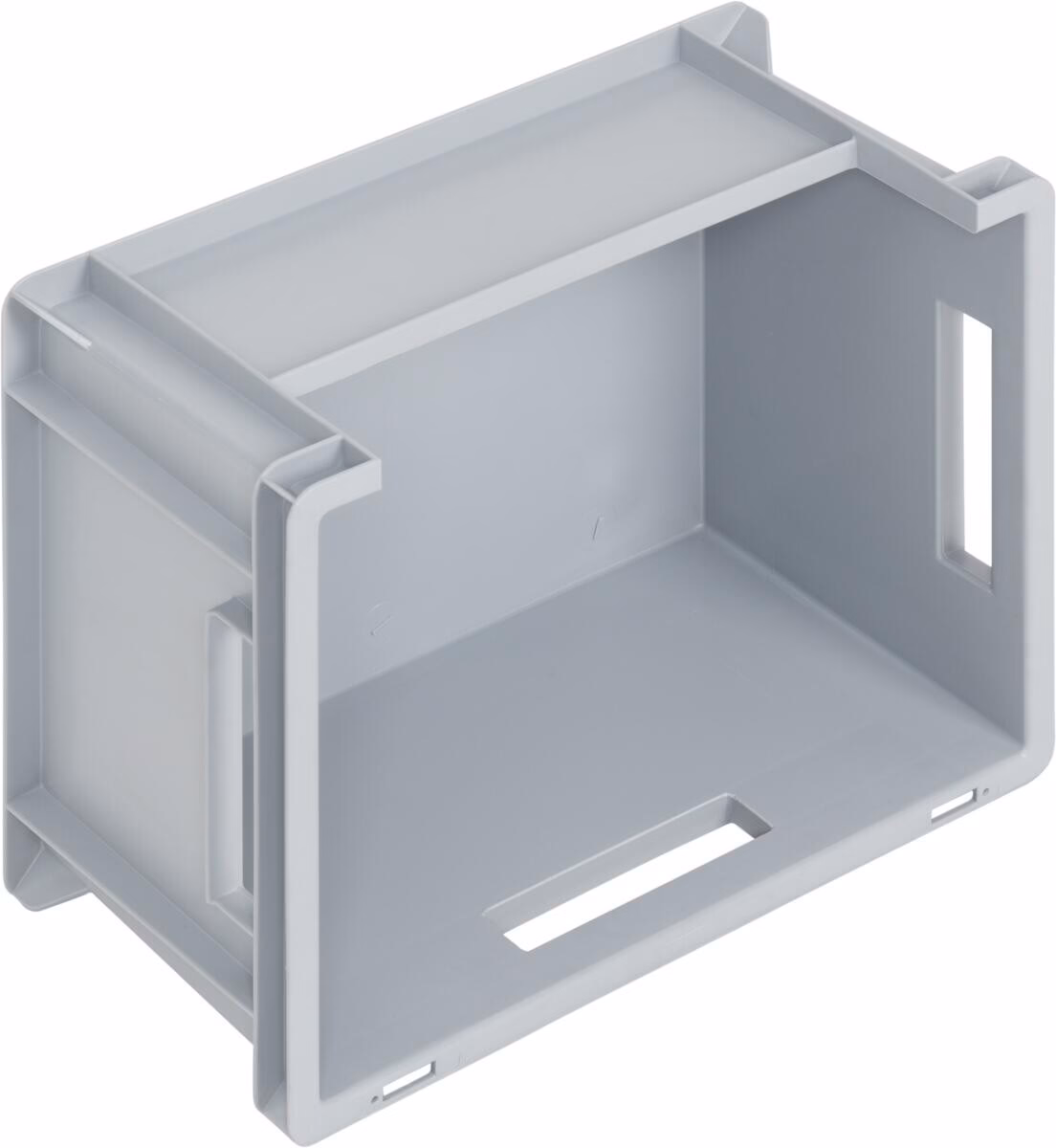 Newbox storage box, 400x300x220 mm, open top, with slot on long side, grey - Image 3