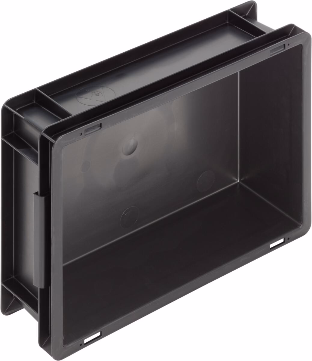 Newbox ESD storage box, 400x300x120 mm, closed tab, black - Image 3