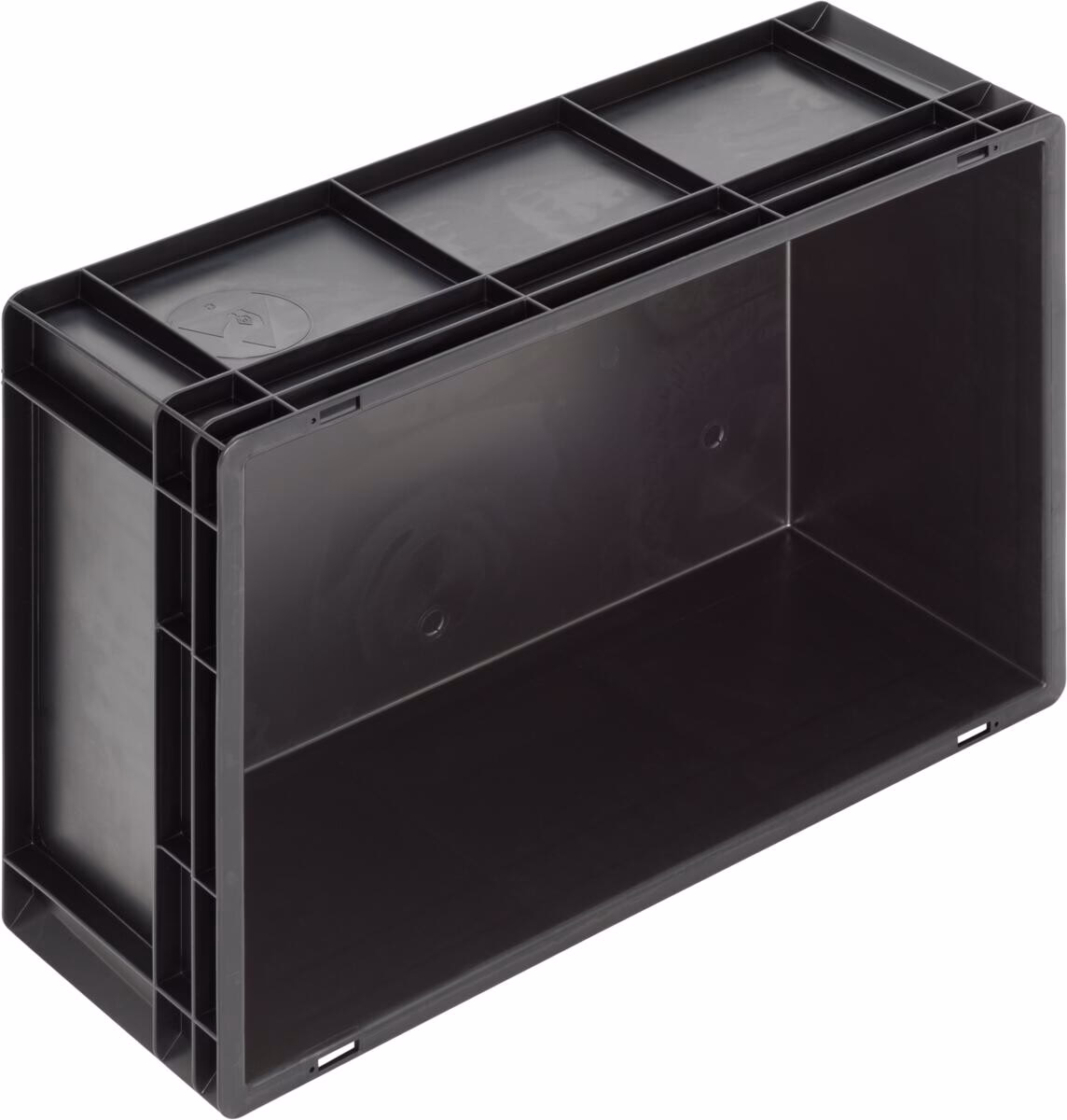 Newbox ESD storage box, 600x400x220 mm, closed tab, black - Image 3