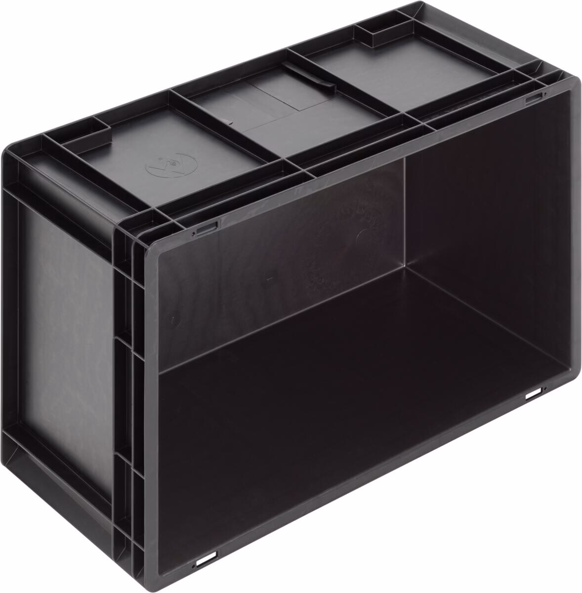 Newbox ESD storage box, 600x400x280 mm, closed tab, black - Image 3