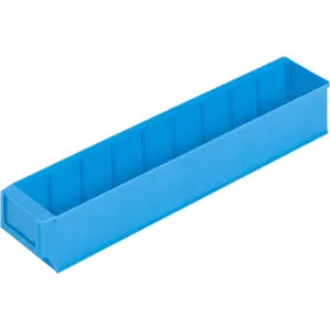 Lagerbox small parts storage box, 500x91x81 mm, blue