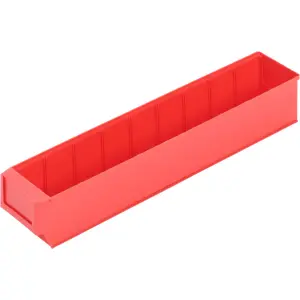 Lagerbox small parts storage box, 500x91x81 mm, red