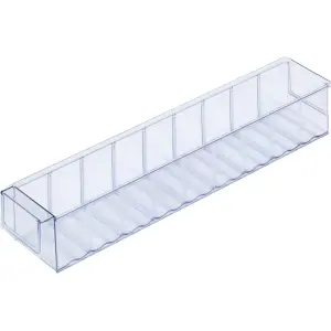 Lagerbox small parts storage box, 500x91x81 mm, transparent