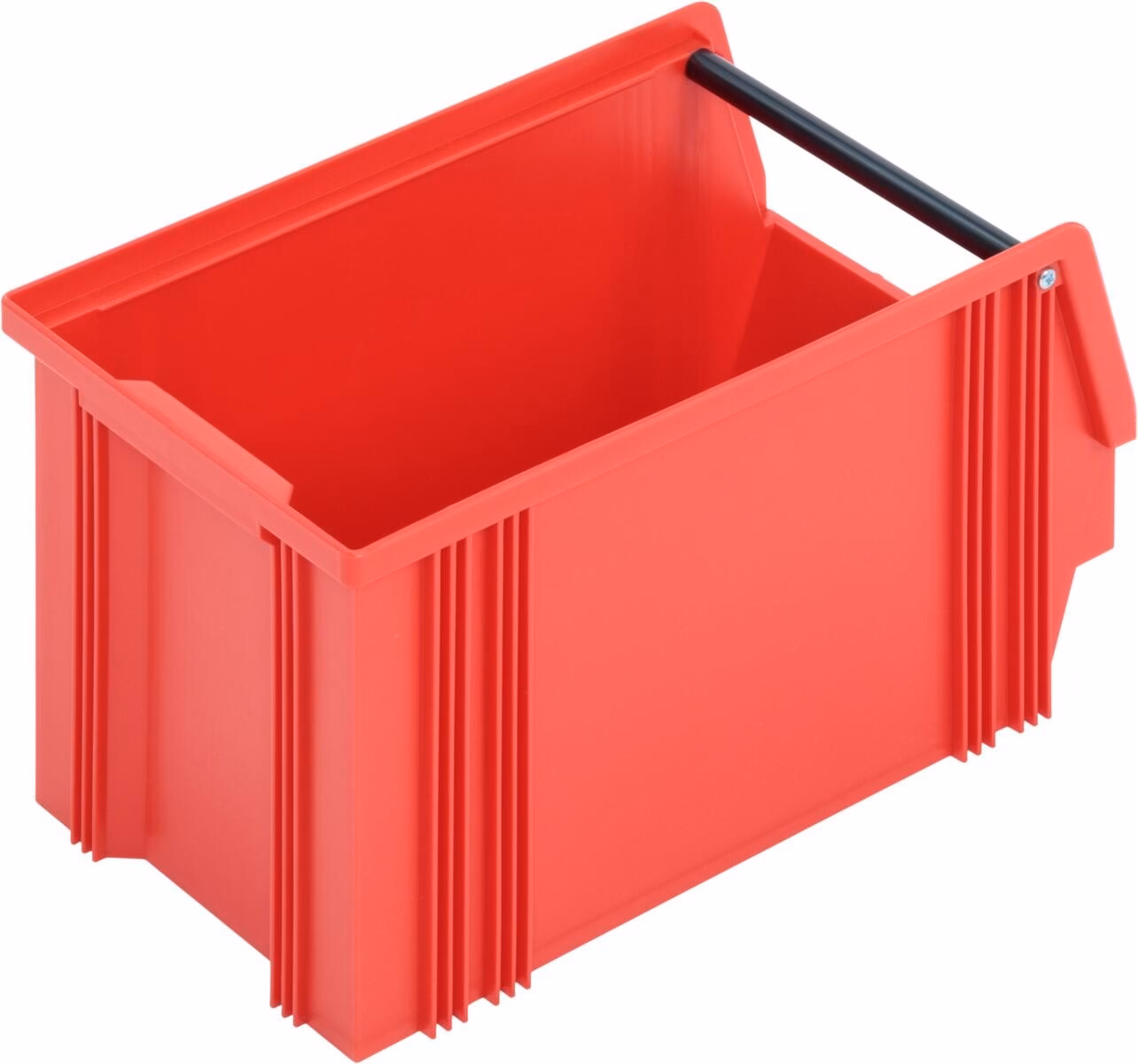 Classicbox small parts storage box, 350x200x200 mm, with grab rail, red - Image 4