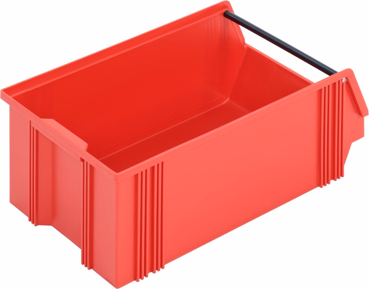 Classicbox small parts storage box, 500x300x200 mm, with grab rail, red - Image 4