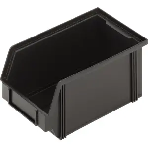 Classicbox ESD small parts storage box, 235x145x125 mm, without handle, black
