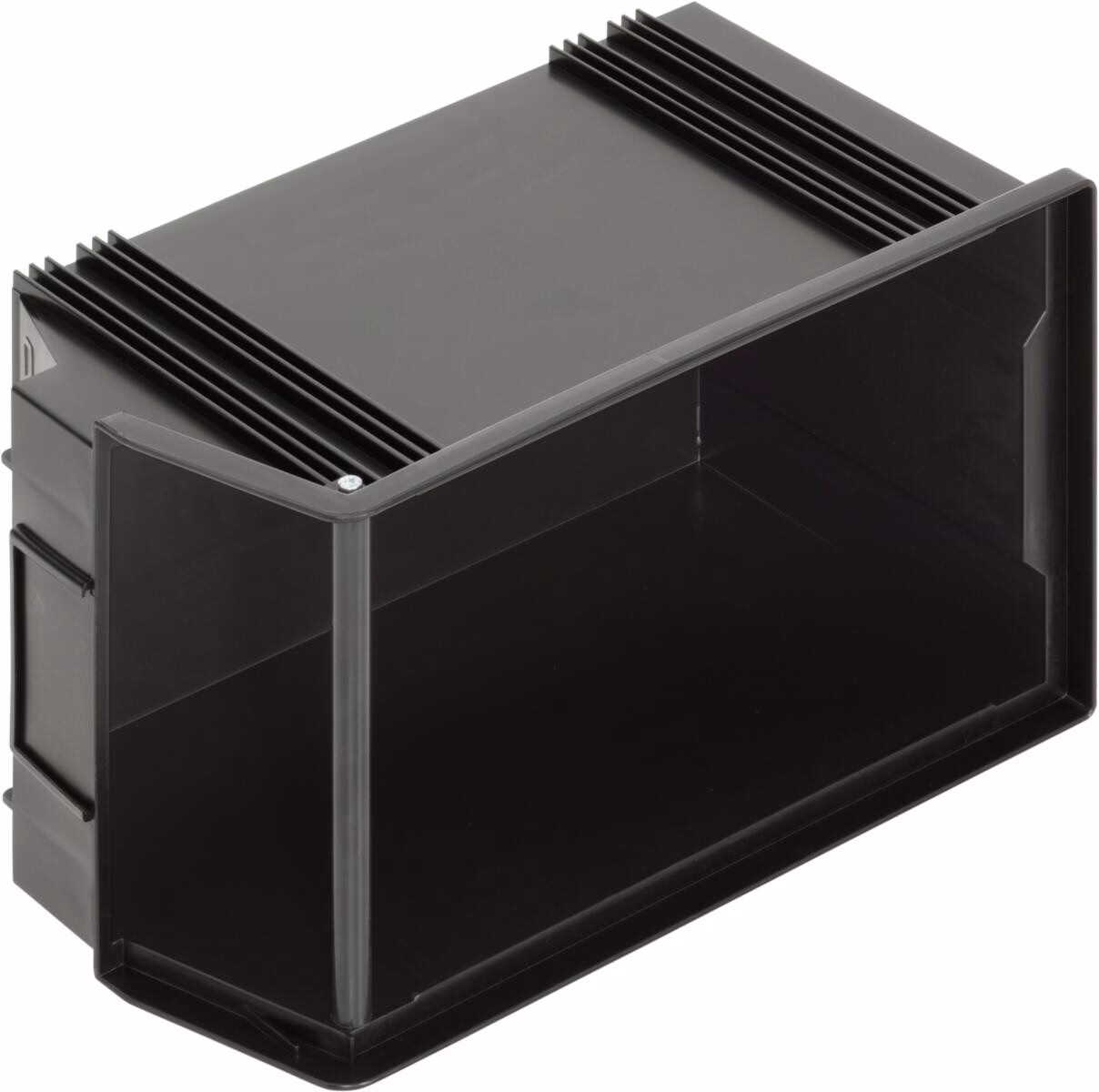 Classicbox ESD small parts storage box, 350x200x200 mm, with grab rail, black - Image 3