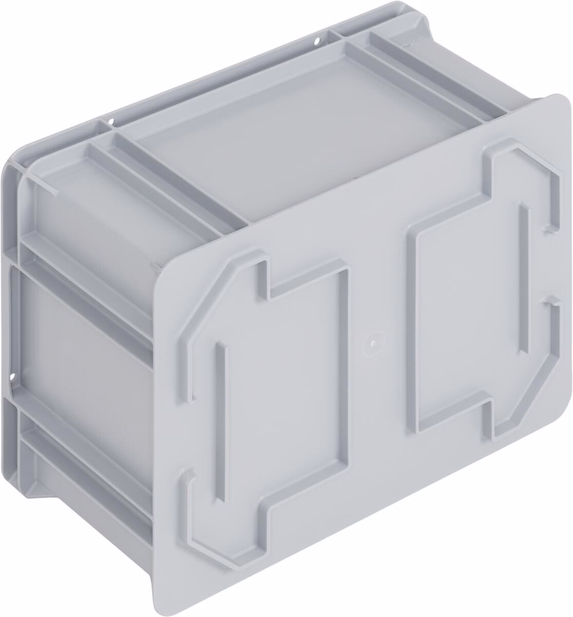 Logiline storage box, 400x300x212 mm, closed tab, reinforced bottom, grey - Image 2