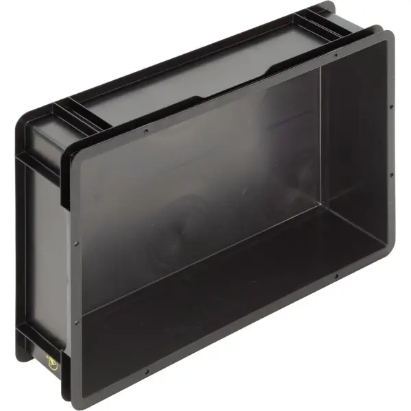 Blackline ESD tárolóláda, 600x400x145 mm, zárt fül, könnyített alj, fekete - Image 3