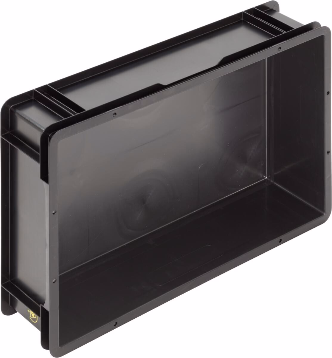 Blackline ESD storage box, 600x400x145 mm, closed tab, lightweight bottom, black - Image 3