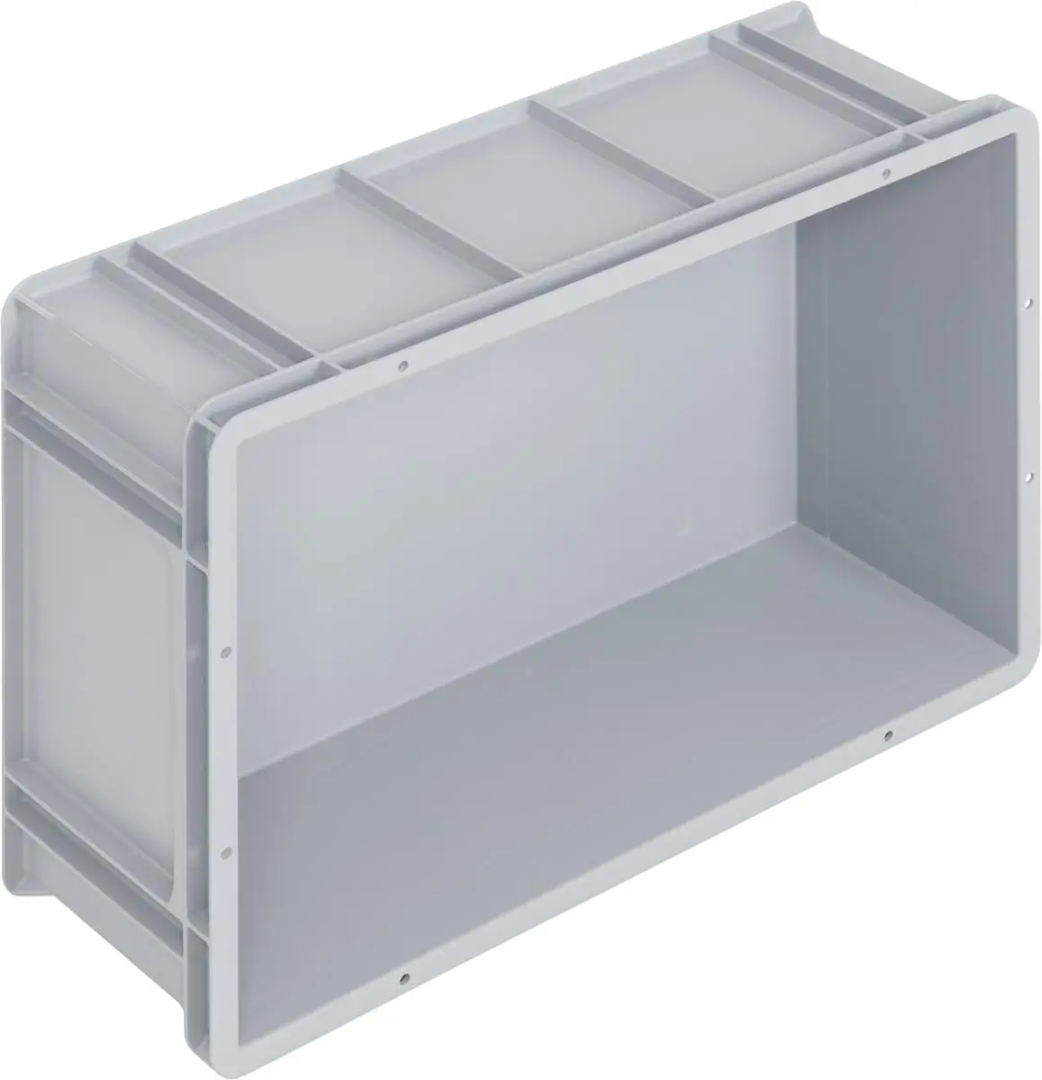 Logiline storage box, 600x400x212 mm, closed tab, reinforced bottom, grey - Image 3