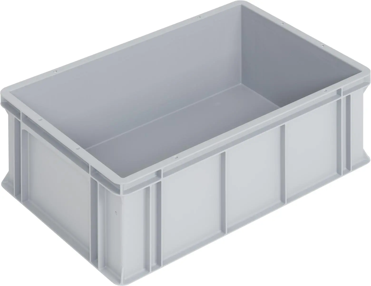 Logiline storage box, 600x400x212 mm, closed tab, reinforced bottom, grey