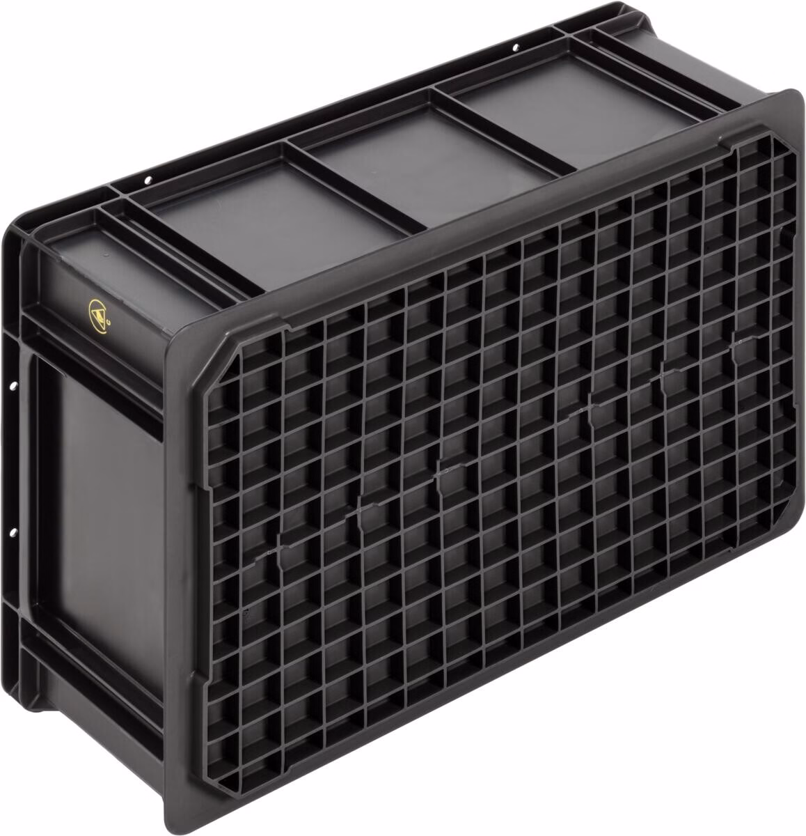 Blackline ESD storage box, 600x400x215 mm, closed tab, reinforced bottom, black - Image 2