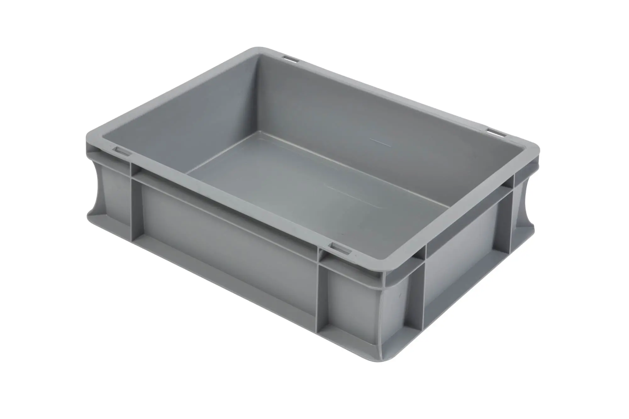 Euro-standard tárolóláda, 400x300x120 mm, zárt fül, szürke