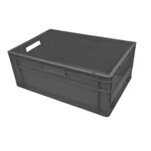 Storage chest with pull-out opening, 600x400x240 mm, open tab, grey