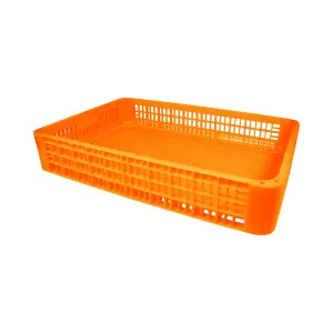 Chick storage box 1160x758x220 mm, perforated bottom and sides, orange